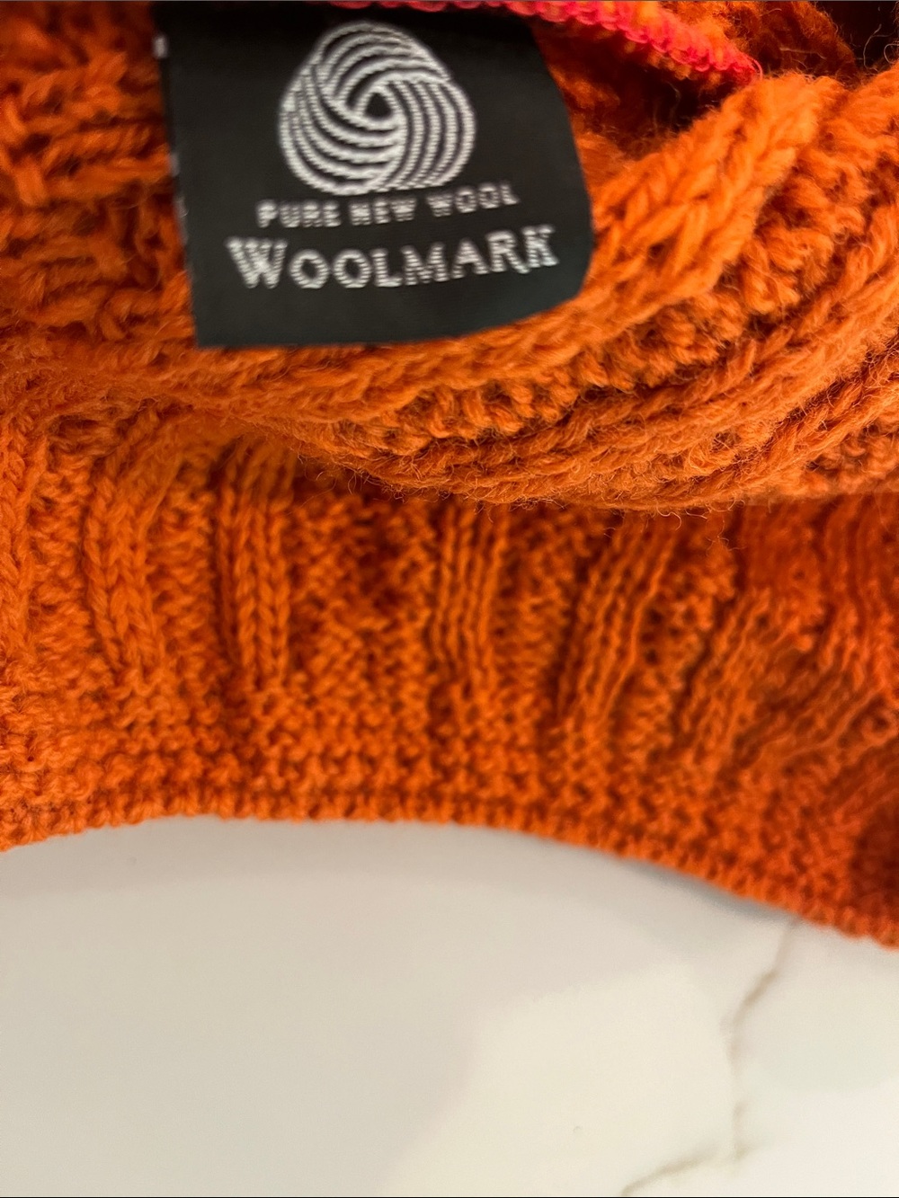 Carraig Donn NEW 100% Wool Cable knit Cardigan in Orange size Large NWT - Picture 11 of 12